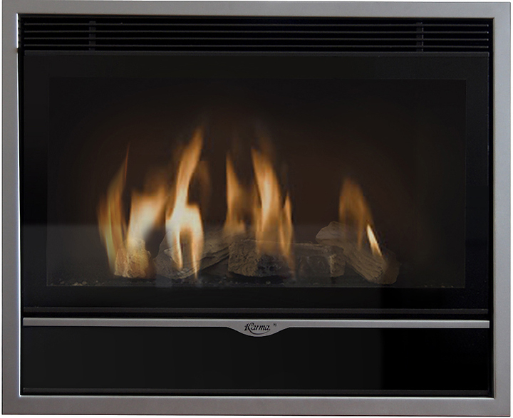 Камин газовый Karma ELEGANCE 77 EXCLUSIVE Medium line 30 серебро