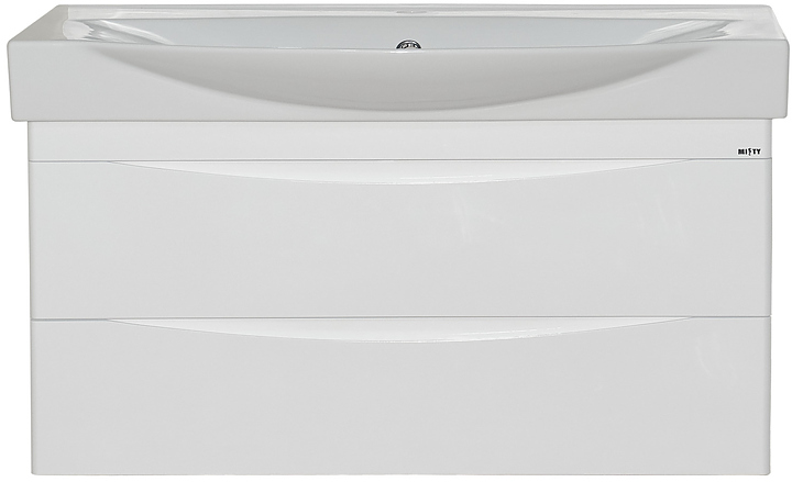 Тумба под раковину Misty Элвис-105 100,3х44 см, подвесная, с 2 ящиками, белая