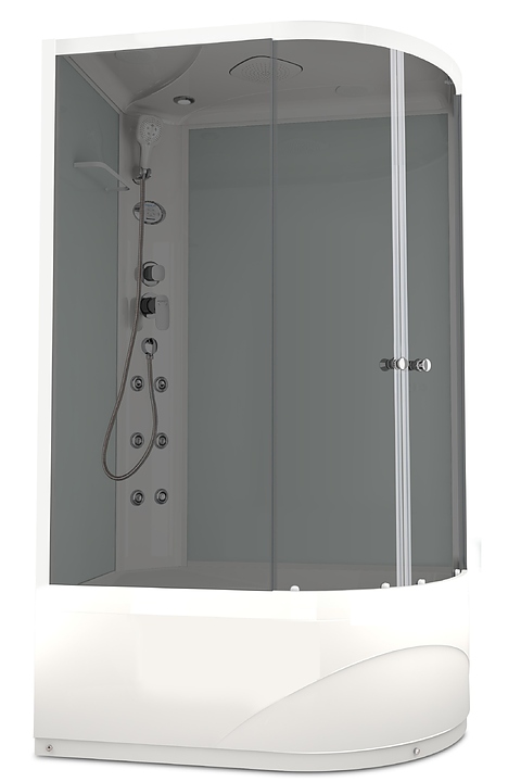 Душевая кабина с гидромассажем и блоком управления Domani-Spa Delight 128 high L DS01D128LHWT10 120х80 см