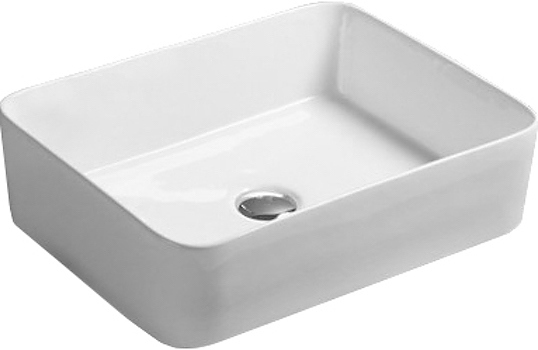 Раковина накладная Mira MR-8025 48х37 см, без отв. под смеситель, керамика