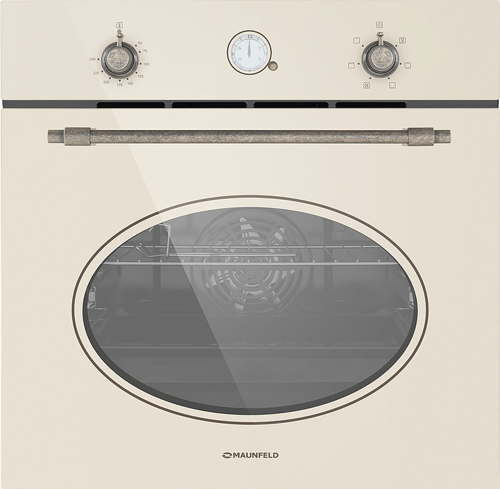 Духовой шкаф Maunfeld EOEFG.566RIB.RT бежевый / стекло / состаренная бронза