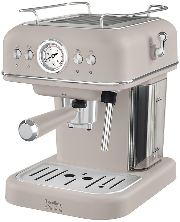 Рожковая кофеварка TESLER Elizabeth ECM-245 SAND GREY 950 Вт, песочно-серый
