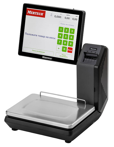 Весы настольные Mertech M-ER 725PM-15.2 (15", USB, Ethernet, Wi-Fi) с печатью этикеток, черный