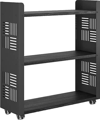 Стеллаж мобильный КОБОР SM3-90/30 black/wood