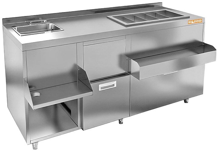 Барная станция HICOLD НБМКС-16/5БПК (с бортом, с ящиком )