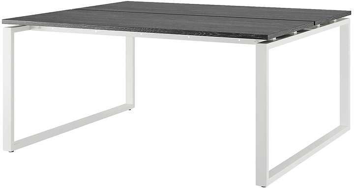 Стол офисный КОБОР O1/2-140/120 white/glazed