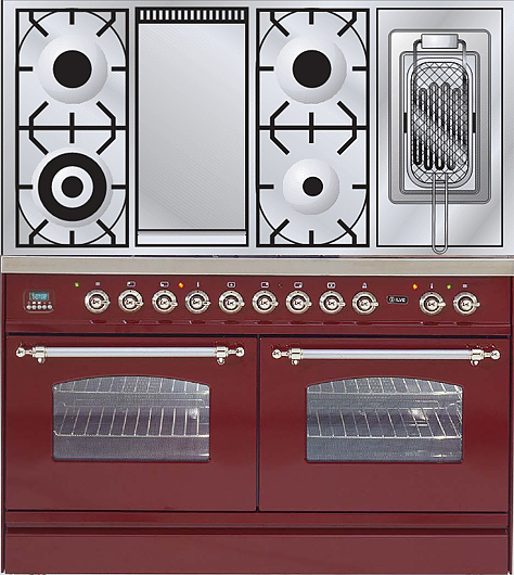 Газовая плита с духовым шкафом ILVE PDN-120FR-MP