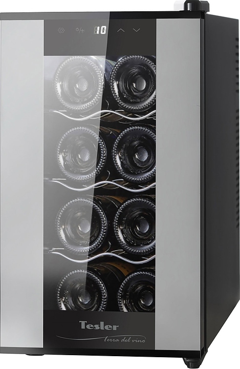 Винный шкаф TESLER WCV-080 SILVER серебристый
