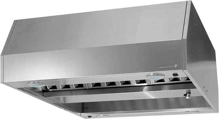 Зонт вытяжной островной Mecon Norma Inox ЗВЗн 1200х2000х400 мм (закрытый), с комплектом светильников