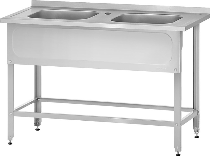 Ванна моечная Mecon Norma Inox ВМЦн 1200х700х860 мм (2 м/о 500х500х300 мм) ножка угловая