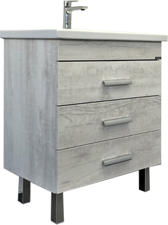 Тумба с раковиной Comforty Никосия-70Н дуб белый