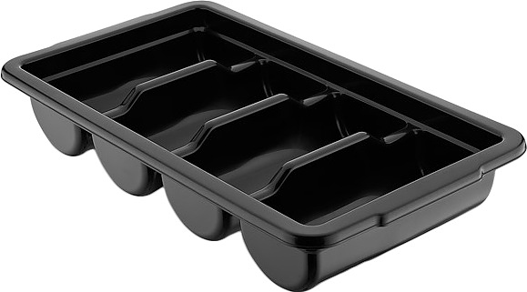 Емкость для столовых приборов Gastroplast GK-04 4 секции 53х29х9,5 см (полипропилен) черная