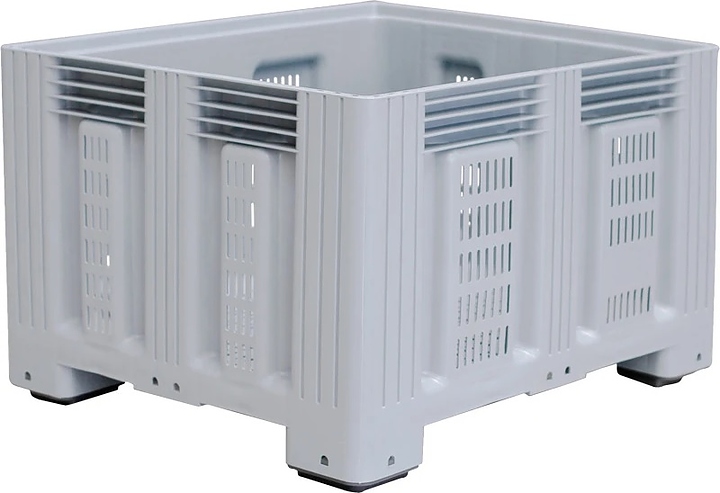 Контейнер ТАРА.РУ TR-Box 1210 P (758) мск 1200х1000х758 мм (перфорированный на ножках) серый