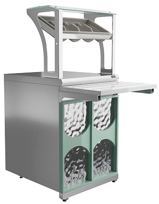 Прилавок для приборов и подносов Luxstahl ПП (С)-600 Premium Mirror (Зеркало)