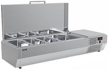 Витрина холодильная Carboma IDO A40 SM 1,2 (3 GN1/3+1 GN1/2) c крышкой