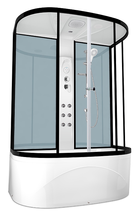 Душевая кабина с гидромассажем и блоком управления Domani-Spa Neat high DS01N158HDbCl10 150х80 см