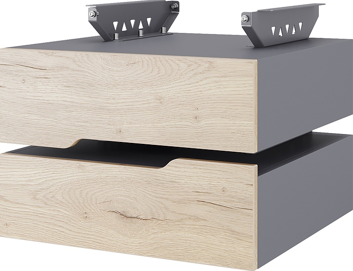 Тумба подвесная КОБОР T-2 graphite/natural