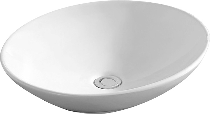 Раковина накладная Mira MR-8021 42х34 см, без отв. под смеситель, керамика