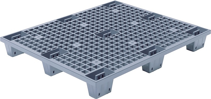 Паллет ТАРА.РУ TR 1210 LP 1200х1000х140 мм (перфорированный на 9 ножках) серый