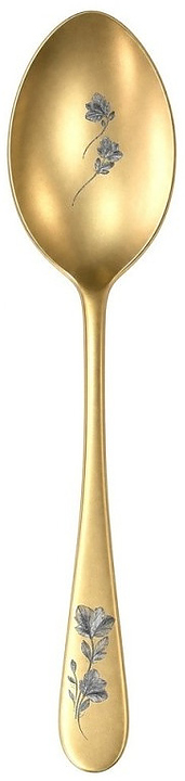 Ложка столовая Narin 202215 Epsilon matt gold 24k flower 21 см (материал нерж. сталь, 24к золотое матовое покрытие)