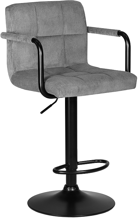 Стул барный DOBRIN 2041-52 KRUGER ARM BLACK (серый вельвет, черный) 2 шт.
