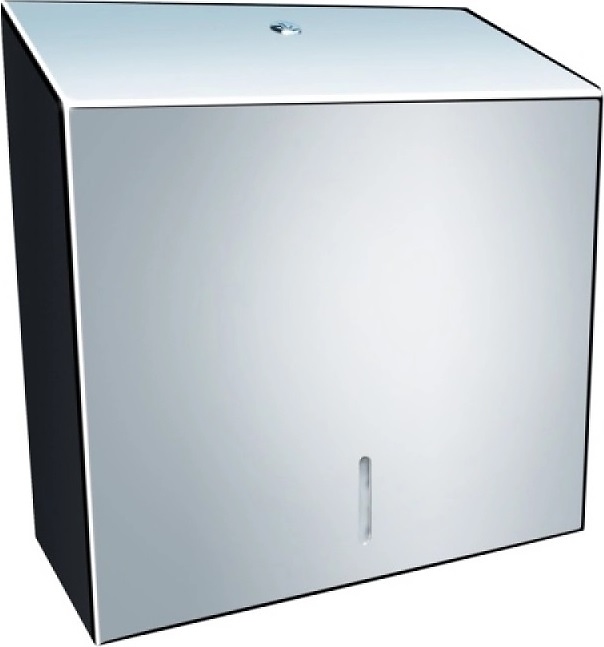 Диспенсер листовых бумажных полотенец Merida STELLA R MAXI ASP101.R V-сложение (нерж. сталь) полированная сталь