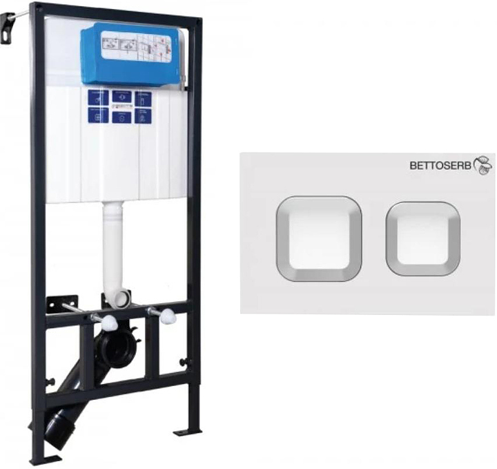 Инсталляция для унитаза BETTOSERB Djerma Sava Fix Slim SET40006472 кнопка смыва хром матовый