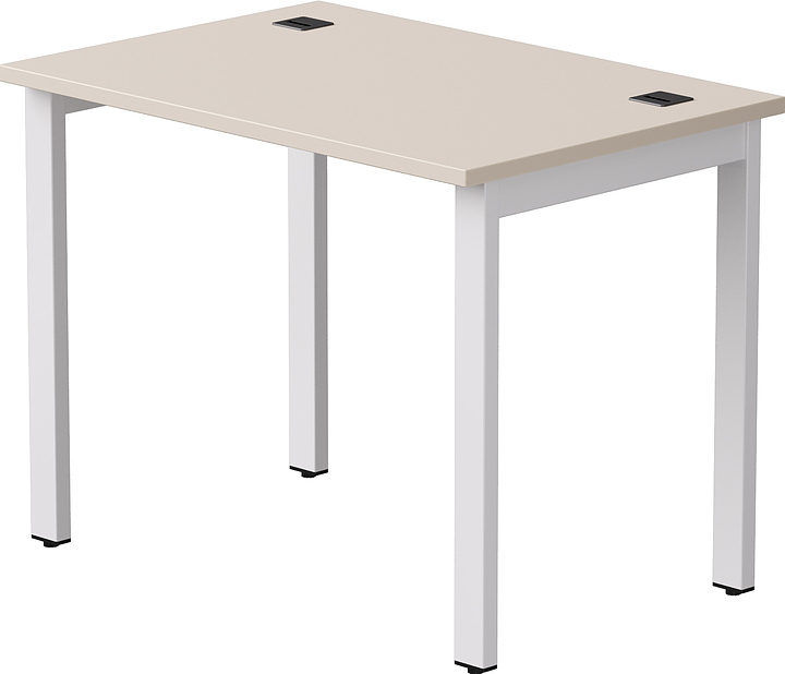 Стол офисный Everprof EVO 980х670х755 мм (ЛДСП / металл) кашемир / белый