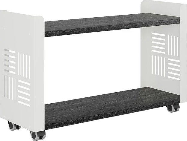 Стеллаж мобильный КОБОР SМ2-90/30 white/wood