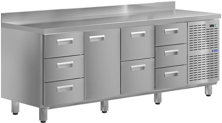 Стол холодильный KAYMAN КСХ-3123/70 (1 дверь, 8 ящиков)