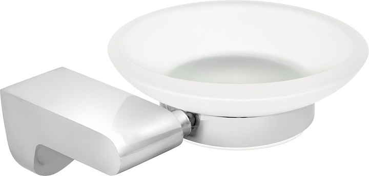 Мыльница Puff Solinne B-82705 Mirror (силумин / стекло матовое) хром / сатин