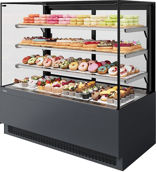 Витрина кондитерская Chilz VETE II KUB 60 антрацит, серый матовый