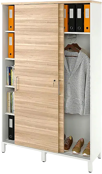 Локер ZAMM 5 полок, гардероб МК 414 120х41,4х190 см фасад дуб Бардолино, корпус белый