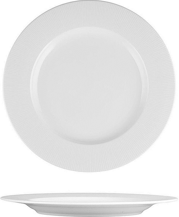 Тарелка Noble Neo Silk 306007А d=23 см h=2,3 см (фарфор) белая