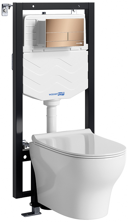 Система инсталляции с унитазом Wasserkraft Vils 556TLT.010.ME.RG04.H001 золото розовое