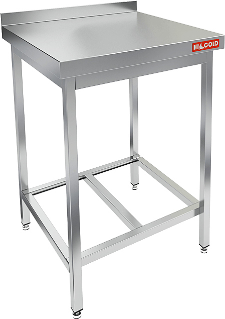 Стол пристенный с бортом и полкой-решеткой HICOLD НСО-6/7БР