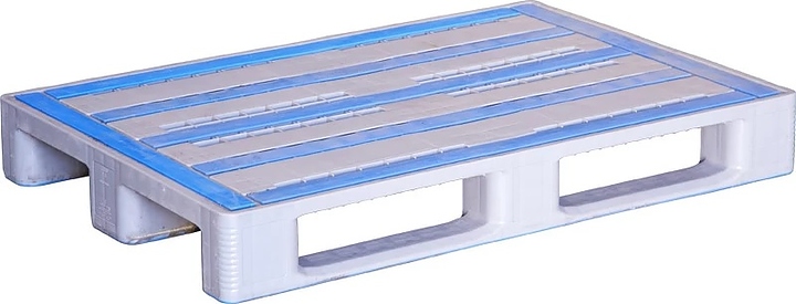 Паллет универсальный ТАРА.РУ CR 1208-L1 1200х800х160 мм (перфорированный на 3 полозьях) серый