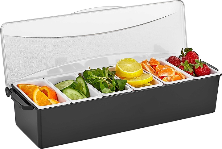 Контейнер для фруктов, специй и соусов Gastroplast GSE-06 6х0,4 л (полипропилен / поликарбонат)