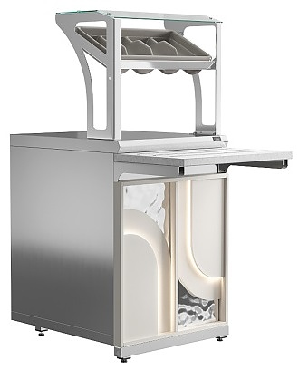 Прилавок для приборов и подносов Luxstahl ПП (С)-600 Premium Arch (Арка)