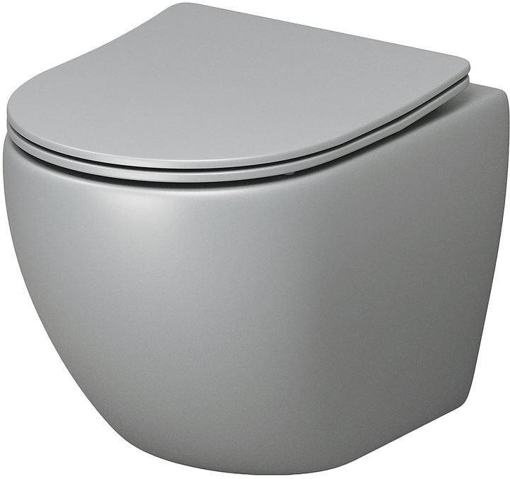 Унитаз подвесной с крышкой-сиденьем Grossman Color GR-4455GLMS светло-серый матовый