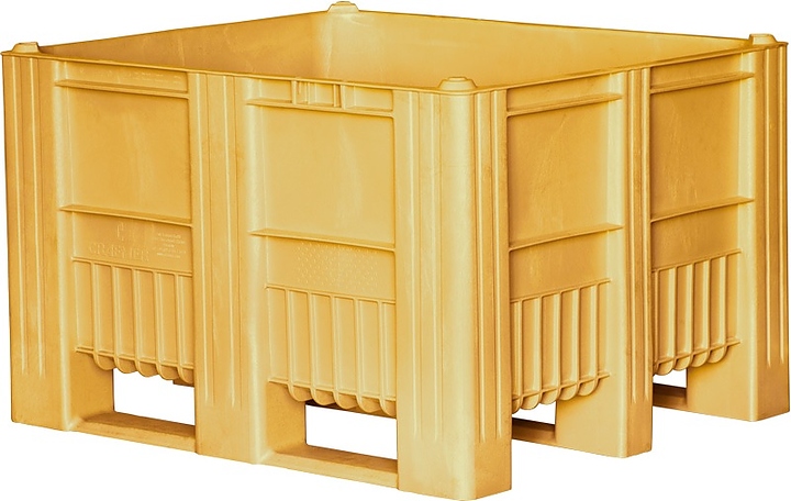 Контейнер ТАРА.РУ С-Box 1210 S (740) 1200х1000х740 мм (сплошной на полозьях) желтый