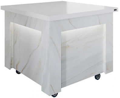 Салат-бар нейтральный без верхней полки Куб Luxstahl СБНК-1000 Premium Portal (столешница из искусственного камня)