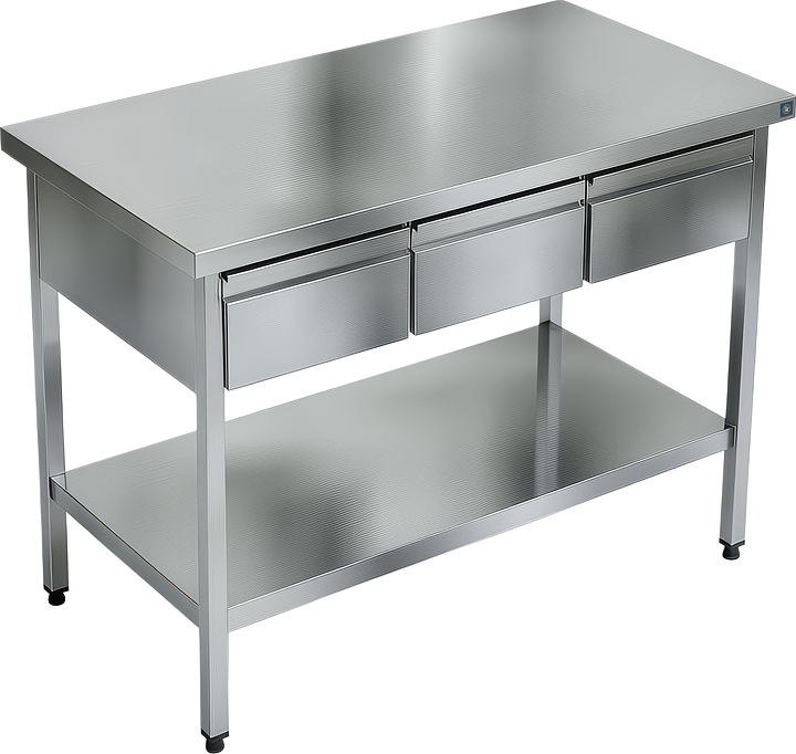 Стол-тумба РЕКОМ ТЯП-160/60/85 3 ящика и полка, без борта