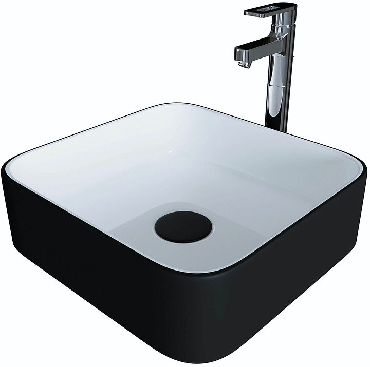 Раковина Grossman GR-4042BW 38,5х38,5 см, черная