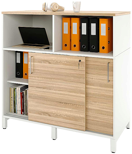 Локер ZAMM 2 полки с надстройкой МК 600 120х60х120,7 см фасад дуб Бардолино, корпус белый