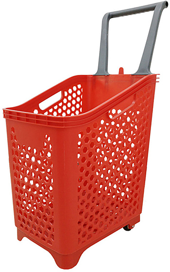 Корзина-тележка покупательская Корбис HPB65 красная