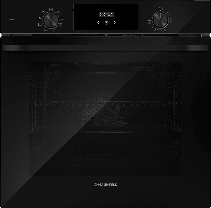 Духовой шкаф Maunfeld FEOH7872B2 черный / стекло с черной фурнитурой