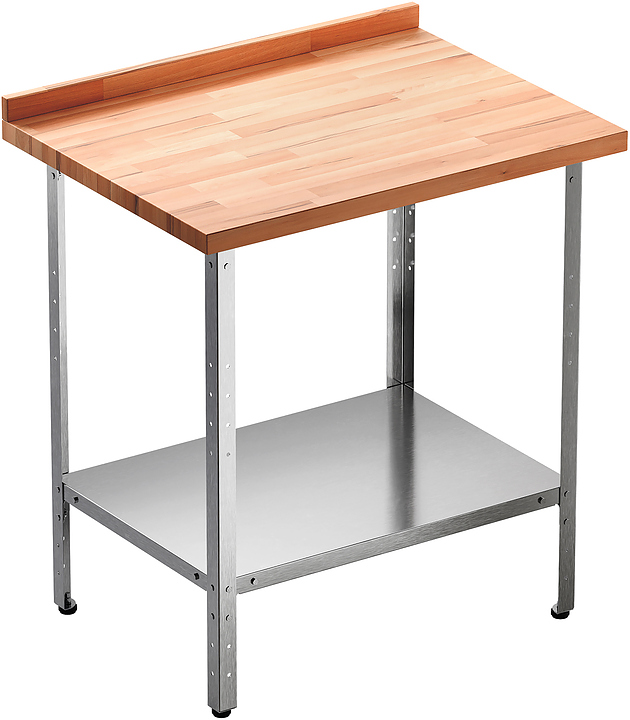 Стол кондитерский Мебель Фронт Профи СКПП 800x600x860 мм, полка сплошная, с бортом, бук