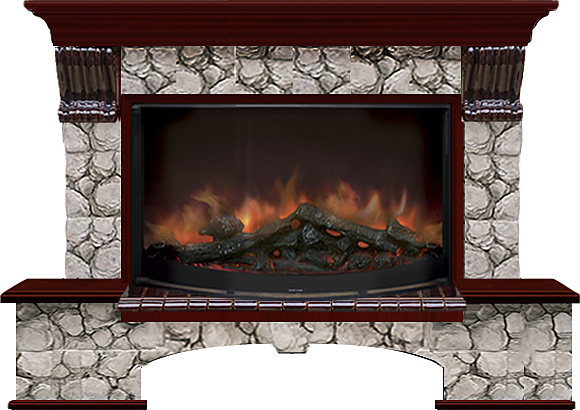 Камин Glenrich Бостон К R 86 Карелия красное дерево