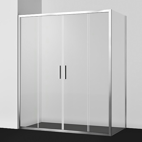 Уголок душевой Wasserkraft Lippe 45S50 160х80 см, профиль серебро